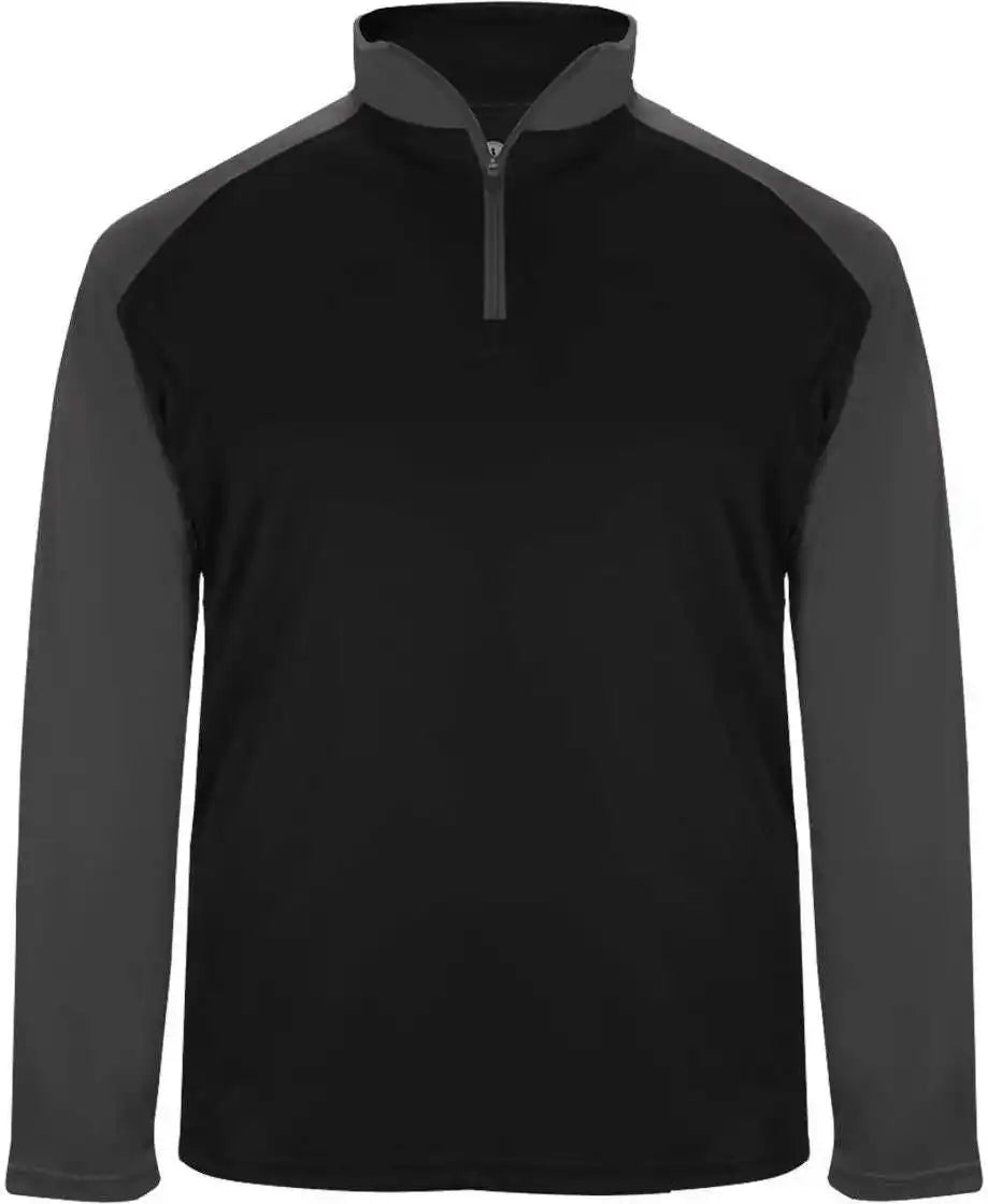Badger Sport 4006 Ultimate Softlock 1/4 Zip Black Graphite