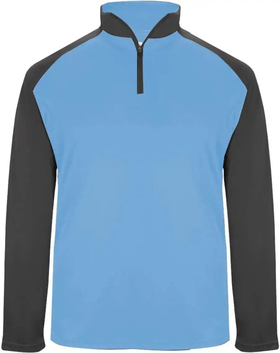 Badger Sport 4006 Ultimate Softlock 1/4 Zip - Columbia Blue Graphite