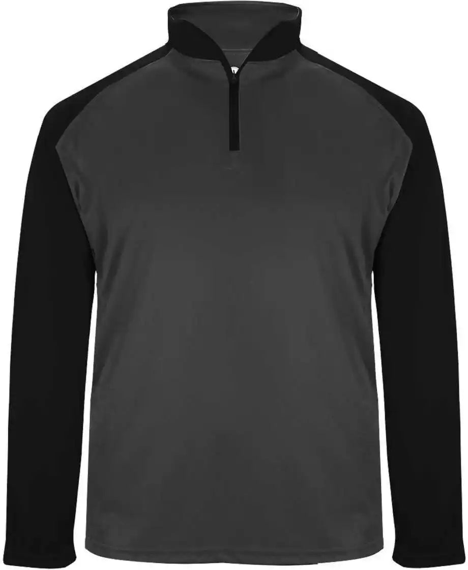 Badger Sport 4006 Ultimate Softlock 1/4 Zip Graphite Black