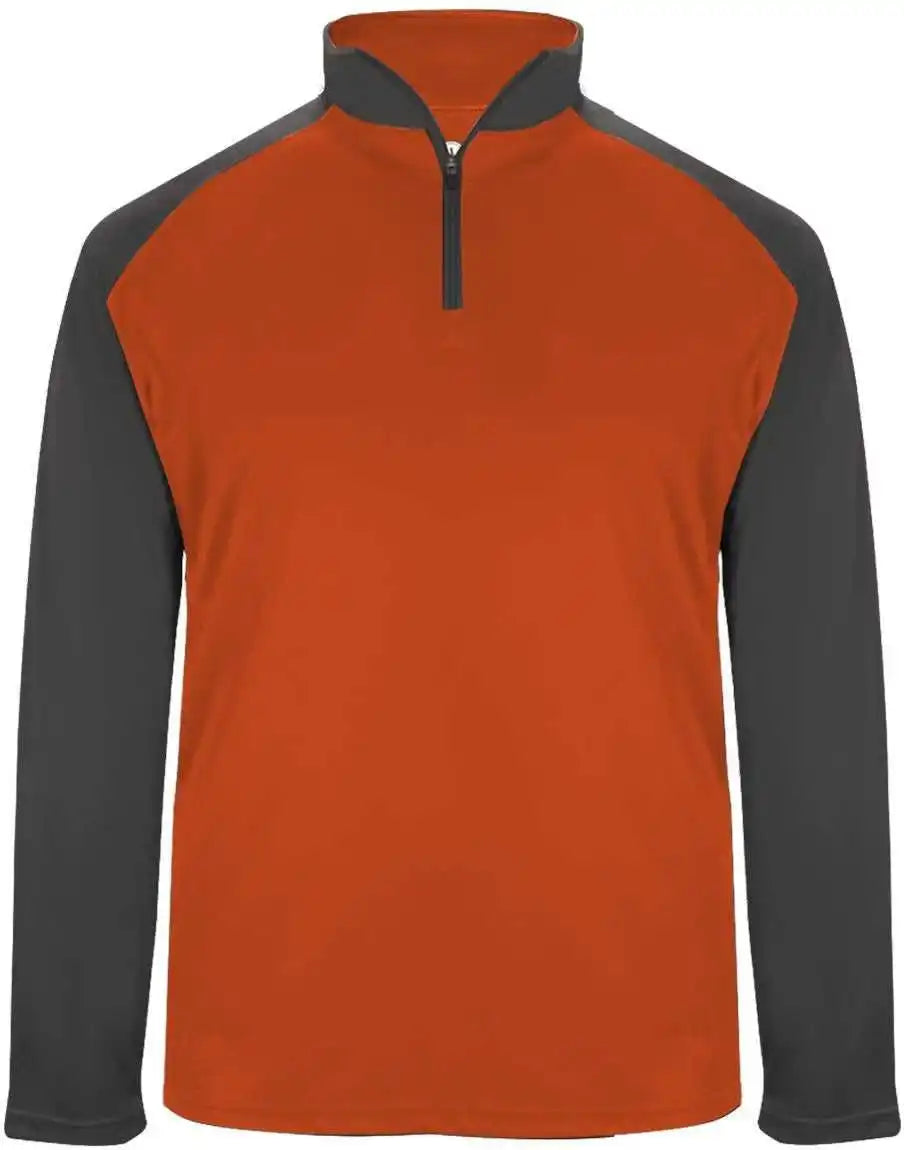 Badger Sport 4006 Ultimate Softlock 1/4 Zip - Orange Graphite