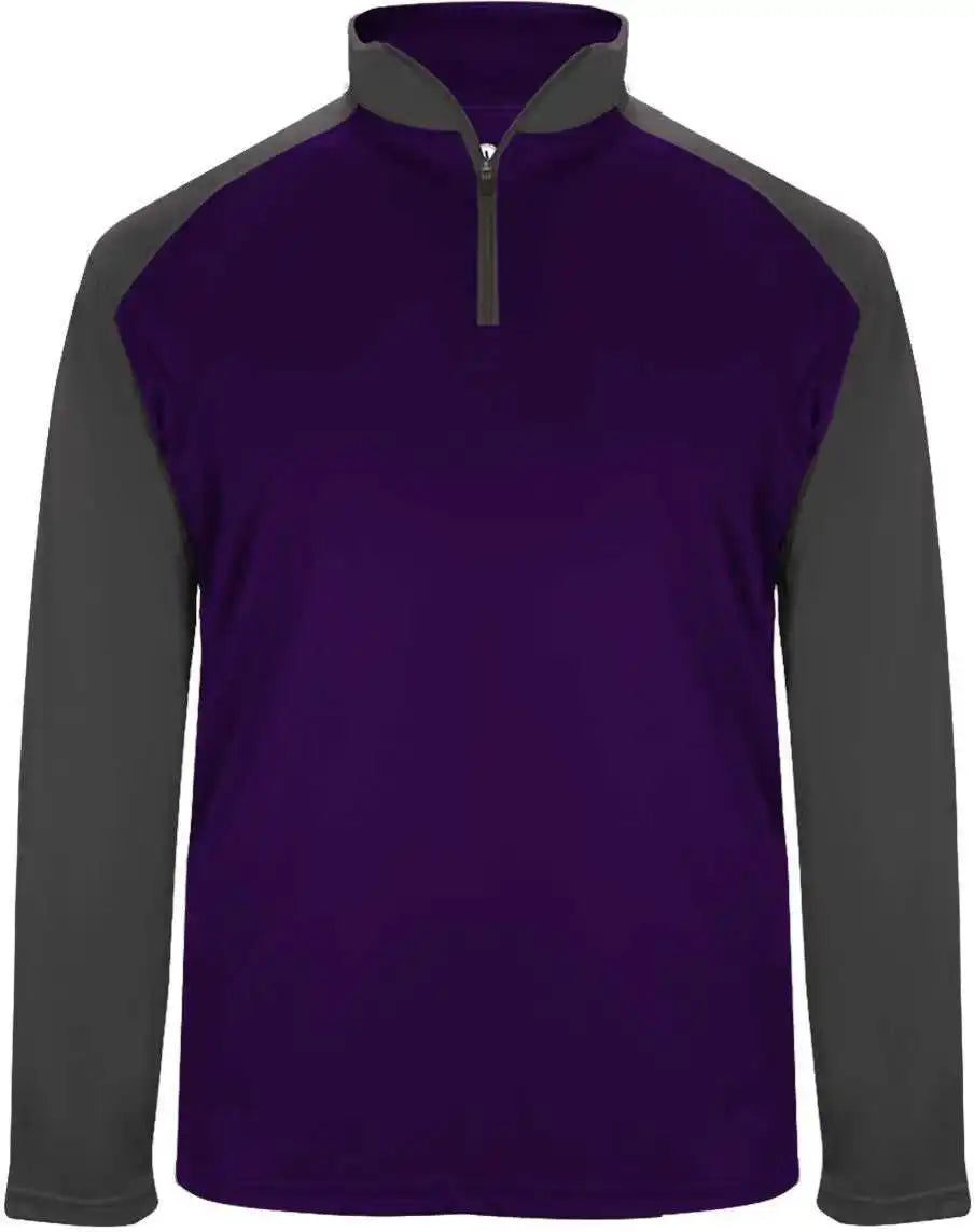 Badger Sport 4006 Ultimate Softlock 1/4 Zip Purple Graphite