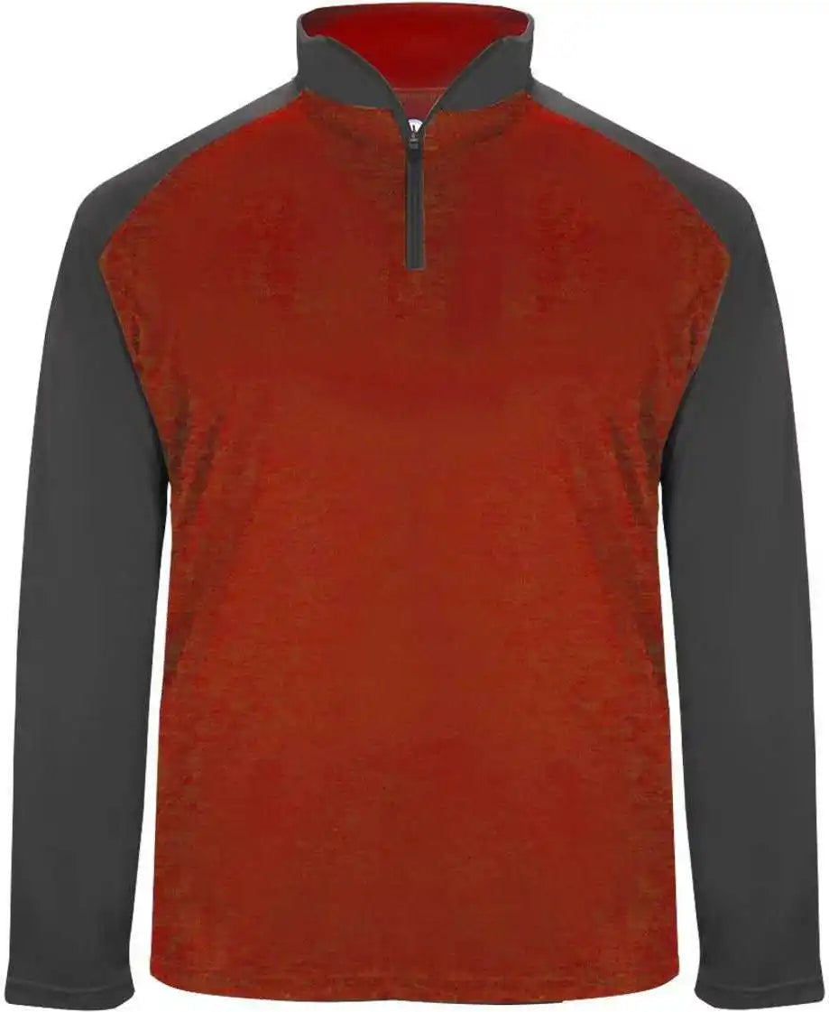 Badger Sport 4006 Ultimate Softlock 1/4 Zip - Red Graphite