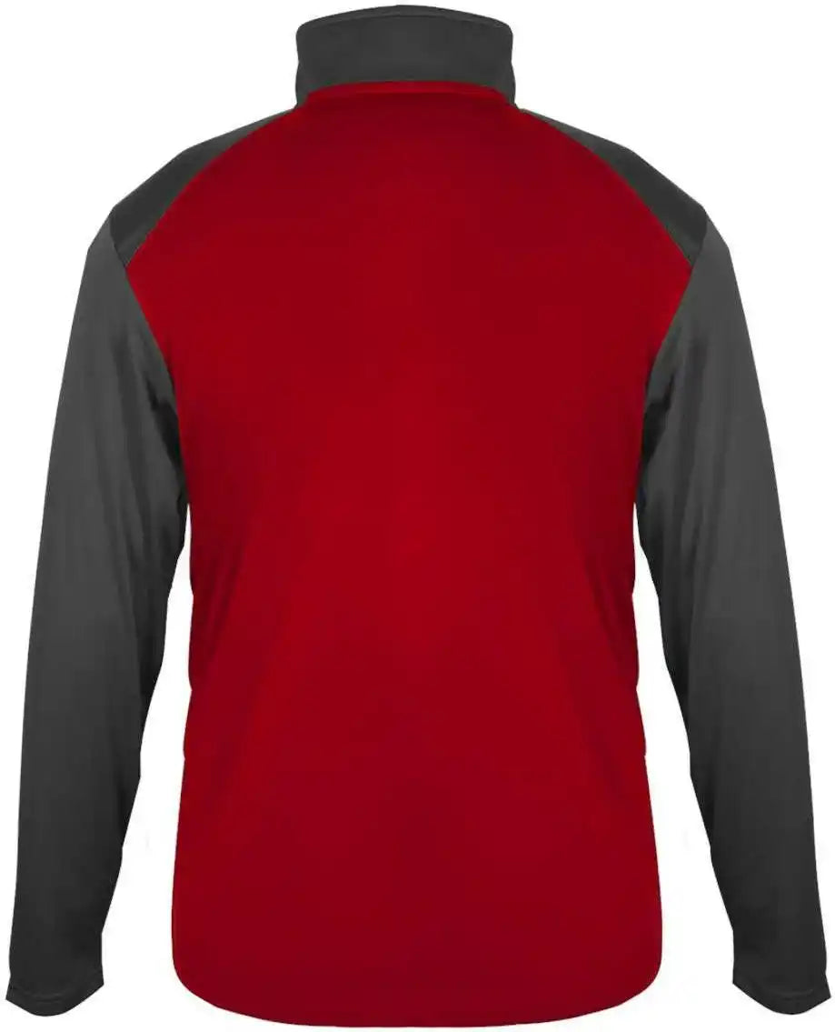 Badger Sport 4006 Ultimate Softlock 1/4 Zip - Red Graphite