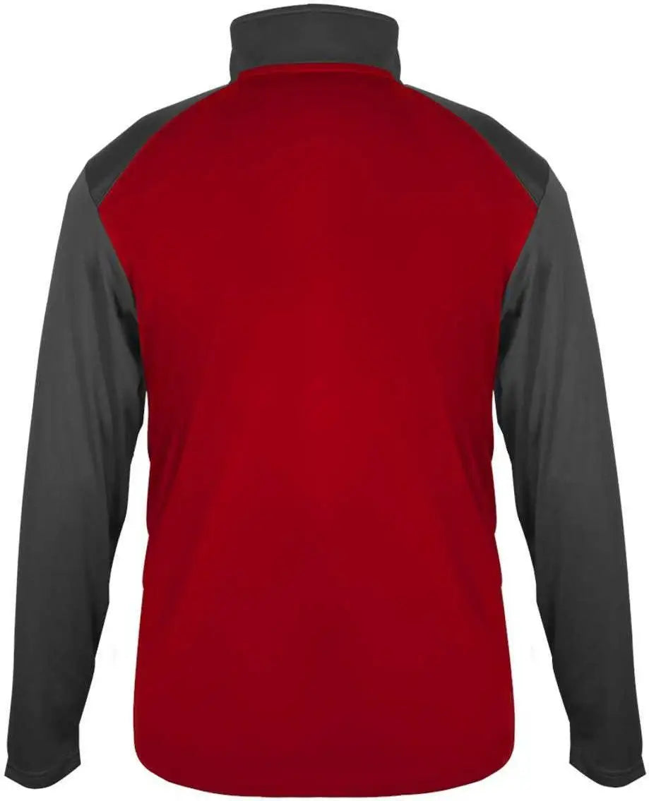 Badger Sport 4006 Ultimate Softlock 1/4 Zip - Red Graphite