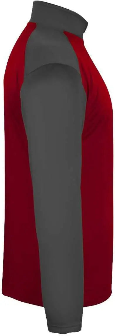 Badger Sport 4006 Ultimate Softlock 1/4 Zip - Red Graphite