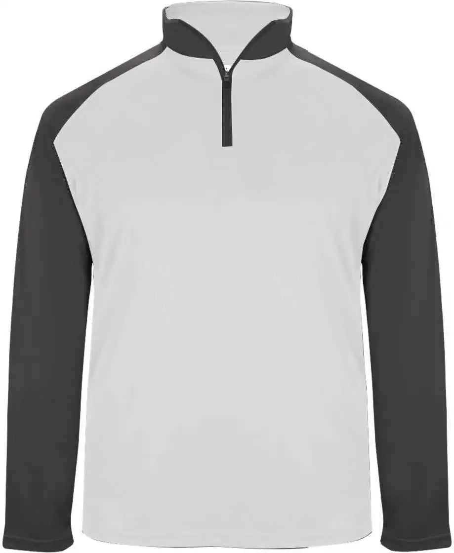 Badger Sport 4006 Ultimate Softlock 1/4 Zip White Graphite