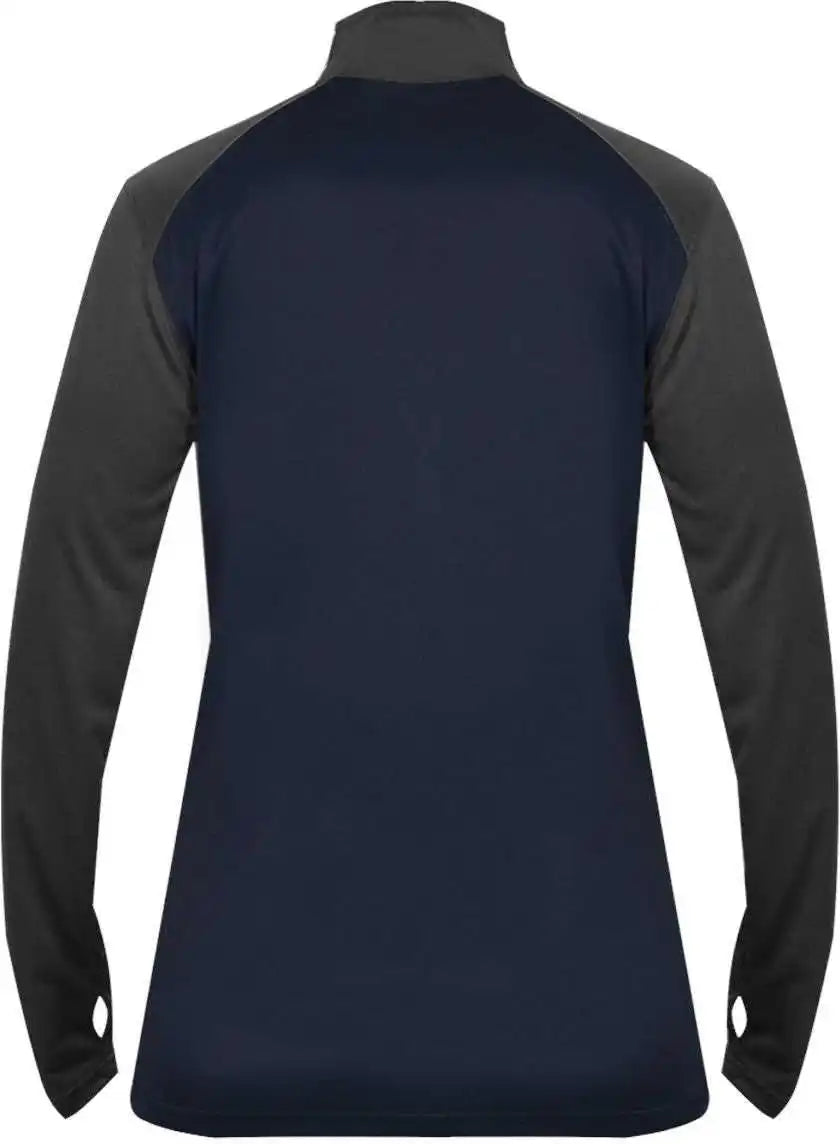 Badger Sport 4008 Ultimate Softlock Ladies 1/4 Zip - Navy Graphite