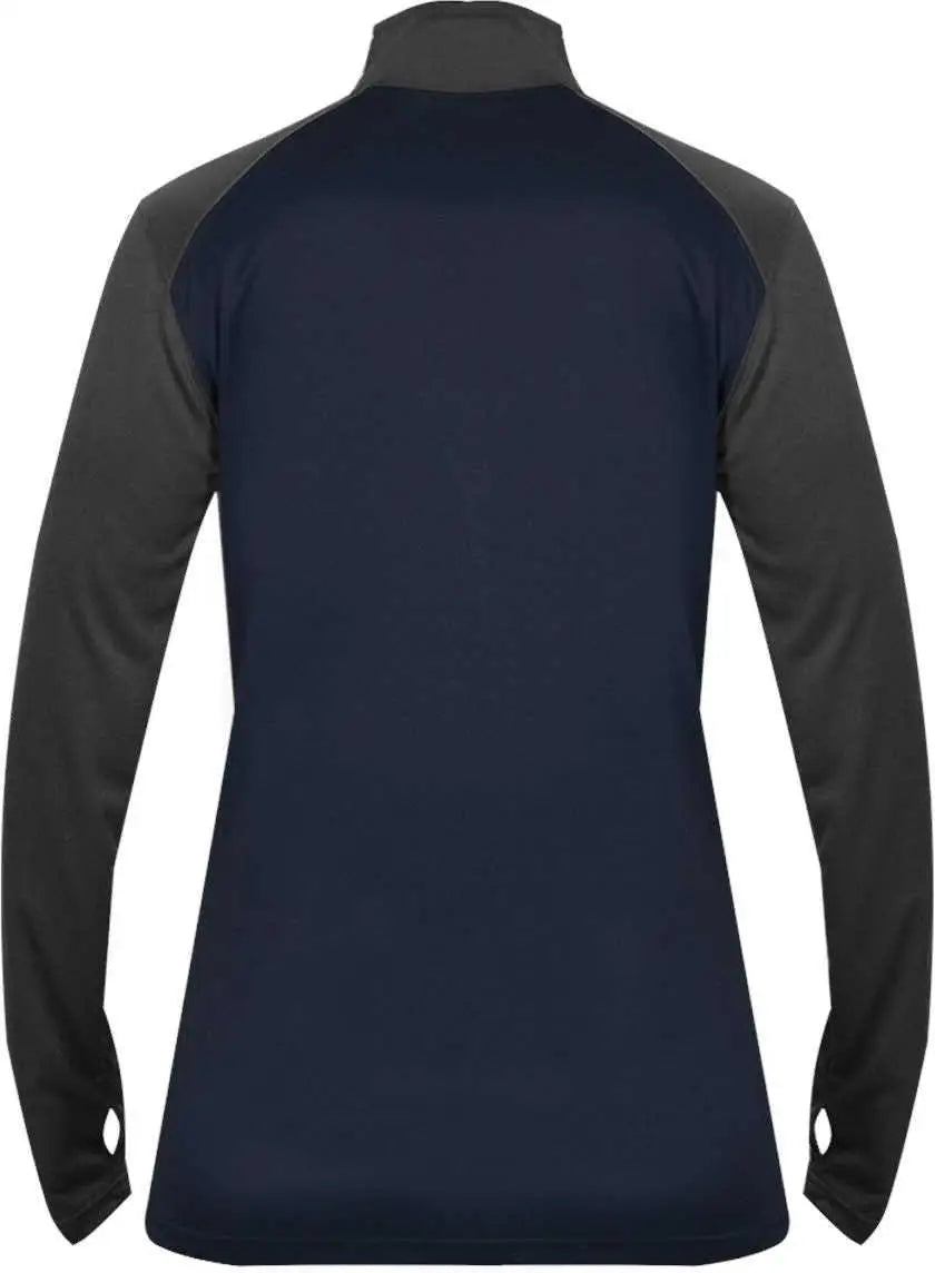 Badger Sport 4008 Ultimate Softlock Ladies 1/4 Zip - Navy Graphite