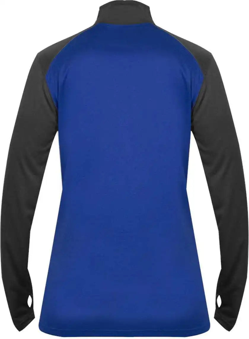 Badger Sport 4008 Ultimate Softlock Ladies 1/4 Zip - Royal Graphite