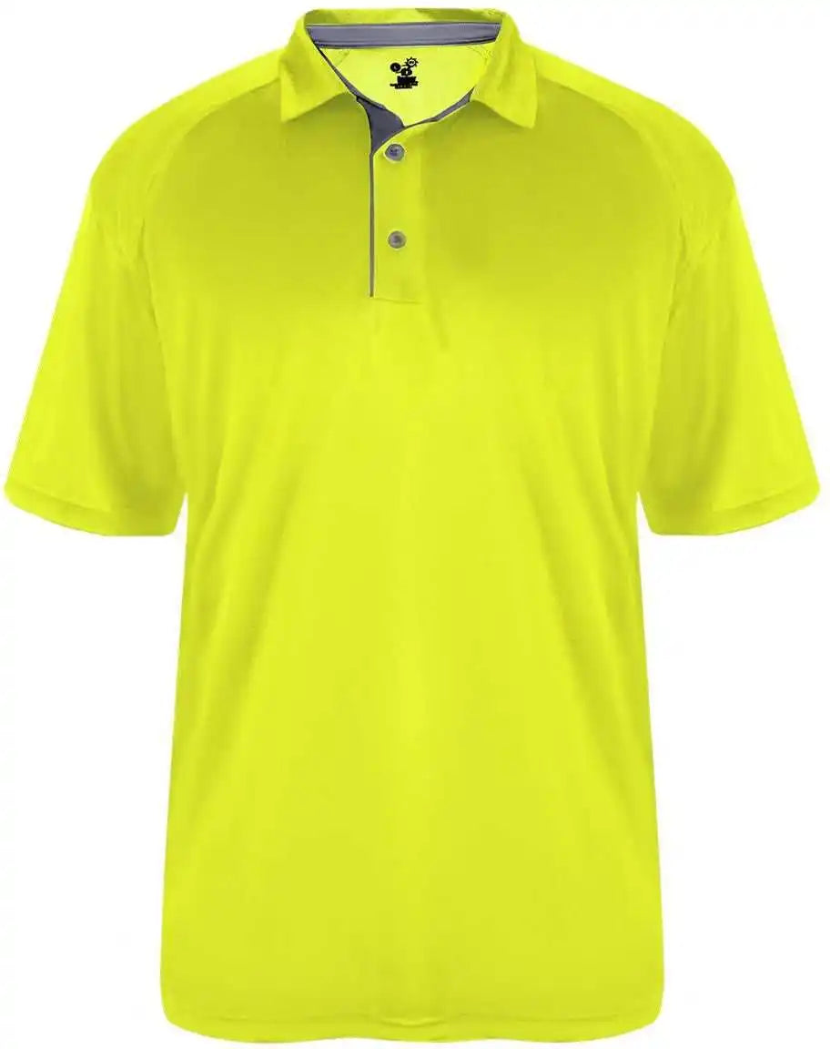 Badger Sport 4040 Ultimate Softlock Polo Safety Yellow Green Graphite