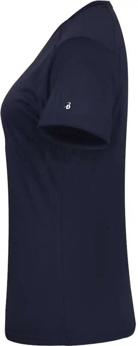 Badger Sport 4062 Ultimate Softlock Ladies V-neck Short Sleeve Tee - Navy