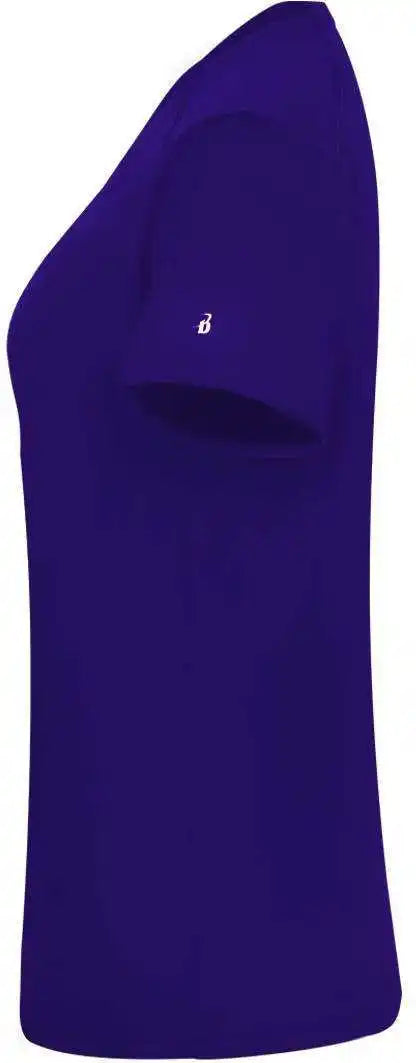 Badger Sport 4062 Ultimate Softlock Ladies v Neck Short Sleeve Tee Purple