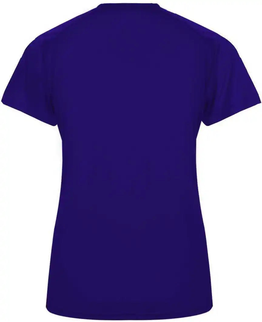 Badger Sport 4062 Ultimate Softlock Ladies v Neck Short Sleeve Tee Purple