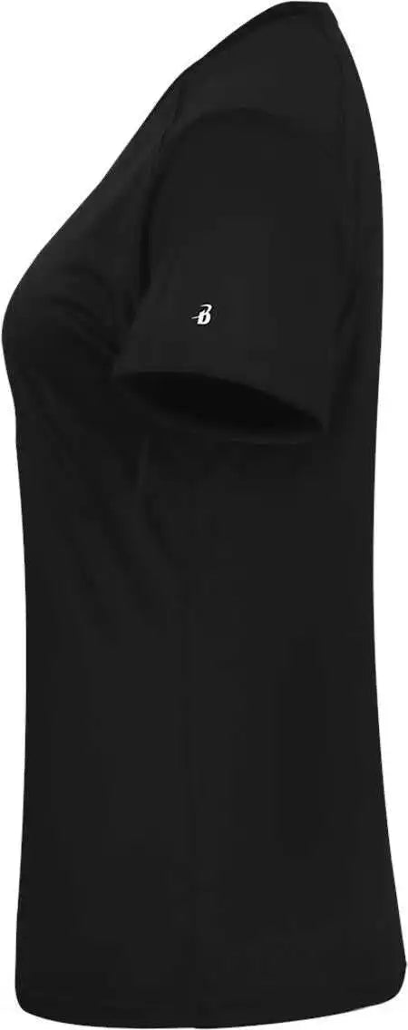 Badger Sport 4062 Ultimate Softlock Ladies V-neck Short Sleeve Tee - Black