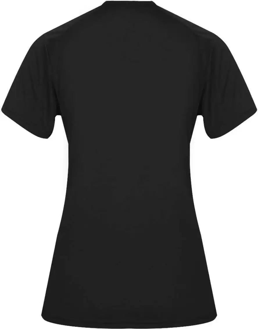 Badger Sport 4062 Ultimate Softlock Ladies V-neck Short Sleeve Tee - Black