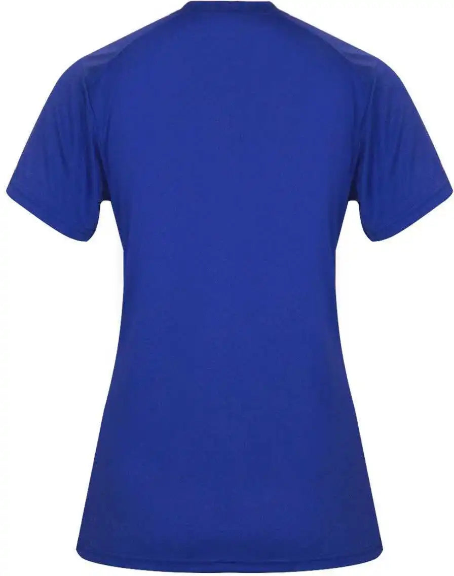 Badger Sport 4062 Ultimate Softlock Ladies v Neck Short Sleeve Tee Royal