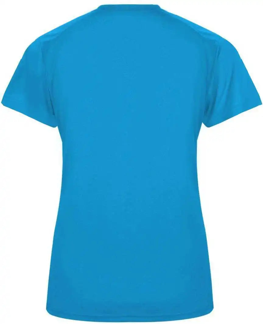Badger Sport 4062 Ultimate Softlock Ladies v Neck Short Sleeve Tee Electric Blue