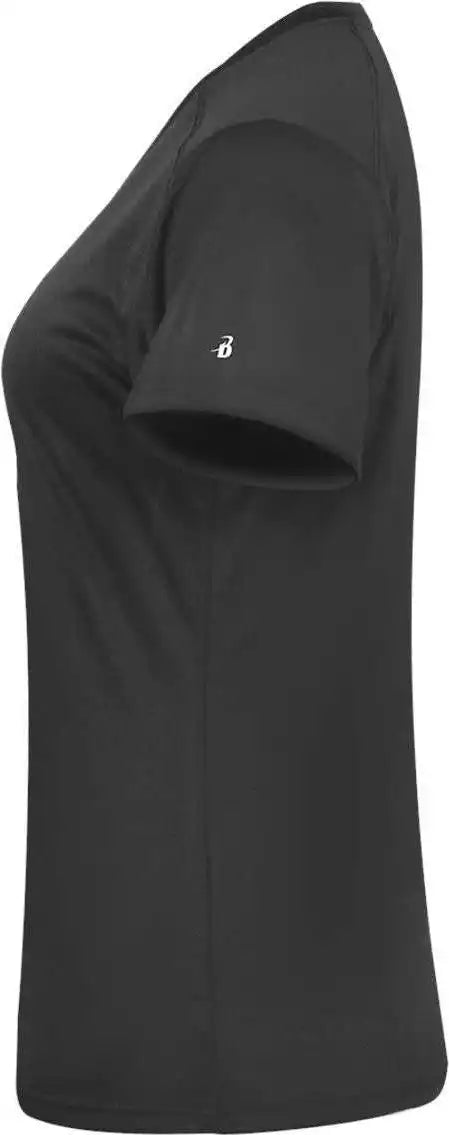 Badger Sport 4062 Ultimate Softlock Ladies V-neck Short Sleeve Tee - Graphite