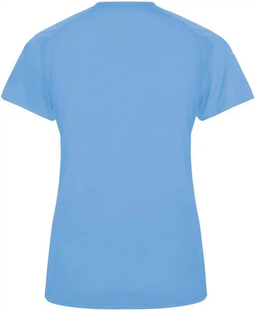 Badger Sport 4062 Ultimate Softlock Ladies V-neck Short Sleeve Tee - Columbia Blue
