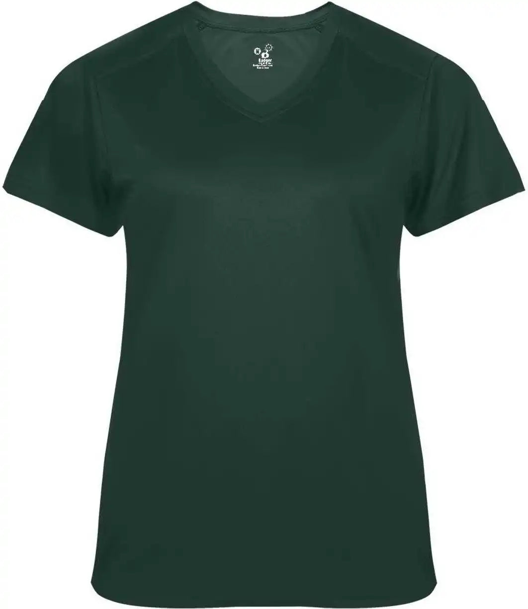 Badger Sport 4062 Ultimate Softlock Ladies V-neck Short Sleeve Tee - Forest