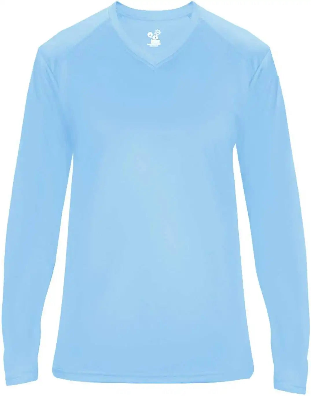 Badger Sport 4064 Ultimate Softlock v Neck Ladies Long Sleeve Tee Columbia Blue