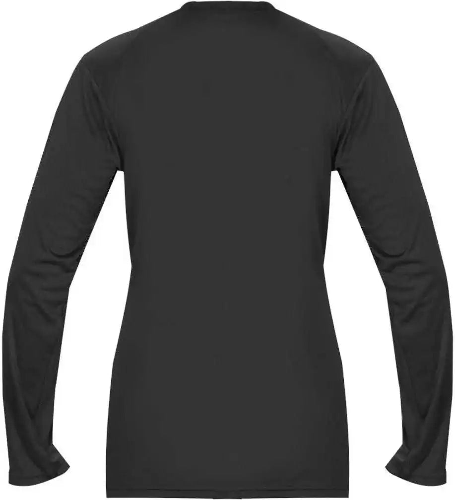 Badger Sport 4064 Ultimate Softlock V-neck Ladies Long Sleeve Tee - Graphite