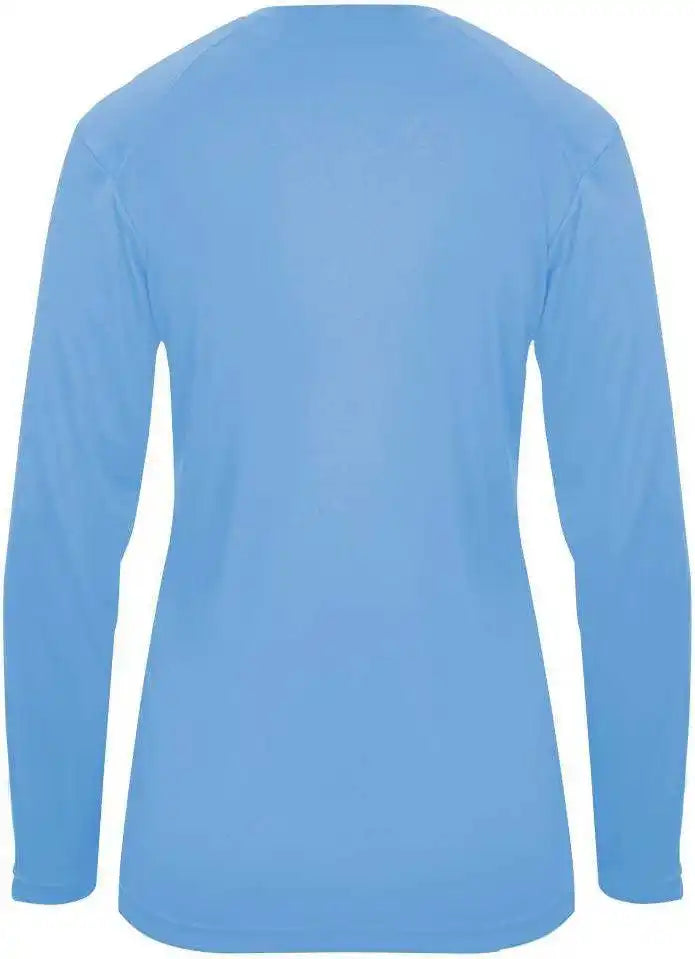 Badger Sport 4064 Ultimate Softlock v Neck Ladies Long Sleeve Tee Columbia Blue