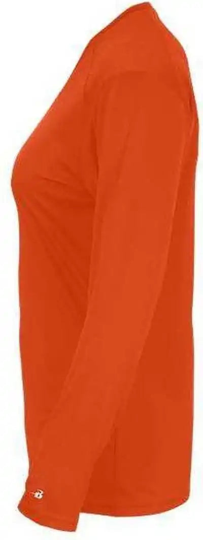 Badger Sport 4064 Ultimate Softlock V-neck Ladies Long Sleeve Tee - Orange