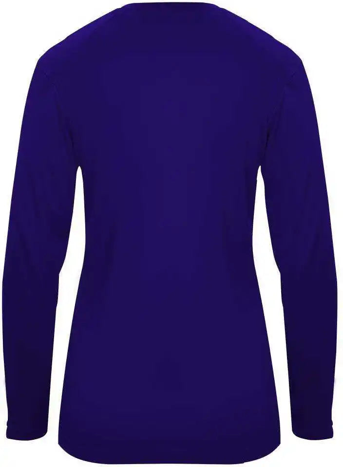 Badger Sport 4064 Ultimate Softlock V-neck Ladies Long Sleeve Tee - Purple