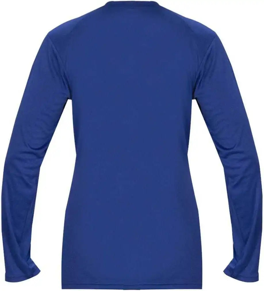 Badger Sport 4064 Ultimate Softlock V-neck Ladies Long Sleeve Tee - Royal