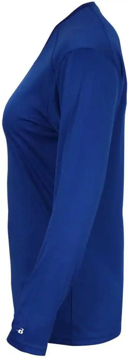 Badger Sport 4064 Ultimate Softlock V-neck Ladies Long Sleeve Tee - Royal