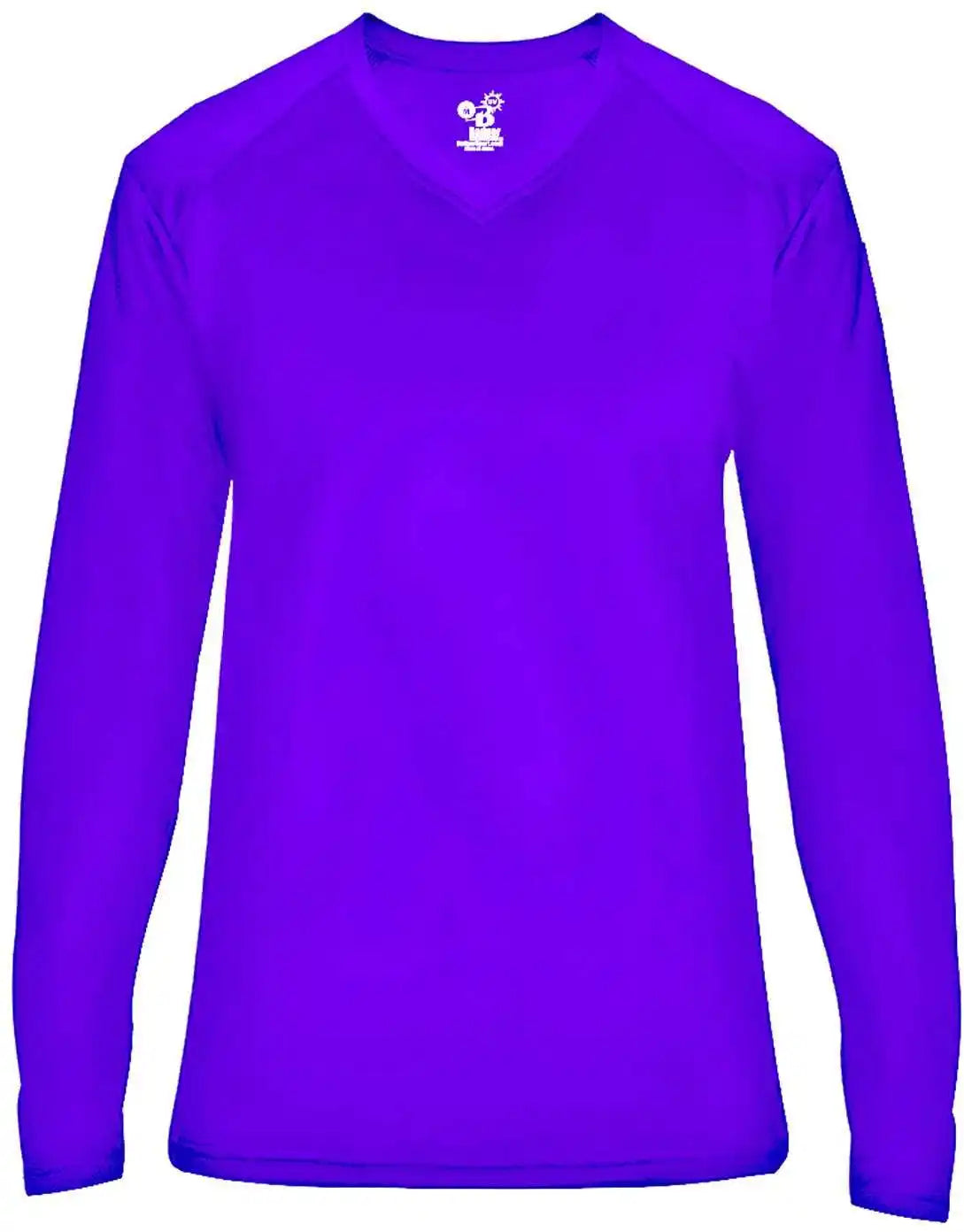 Badger Sport 4064 Ultimate Softlock V-neck Ladies Long Sleeve Tee - Purple
