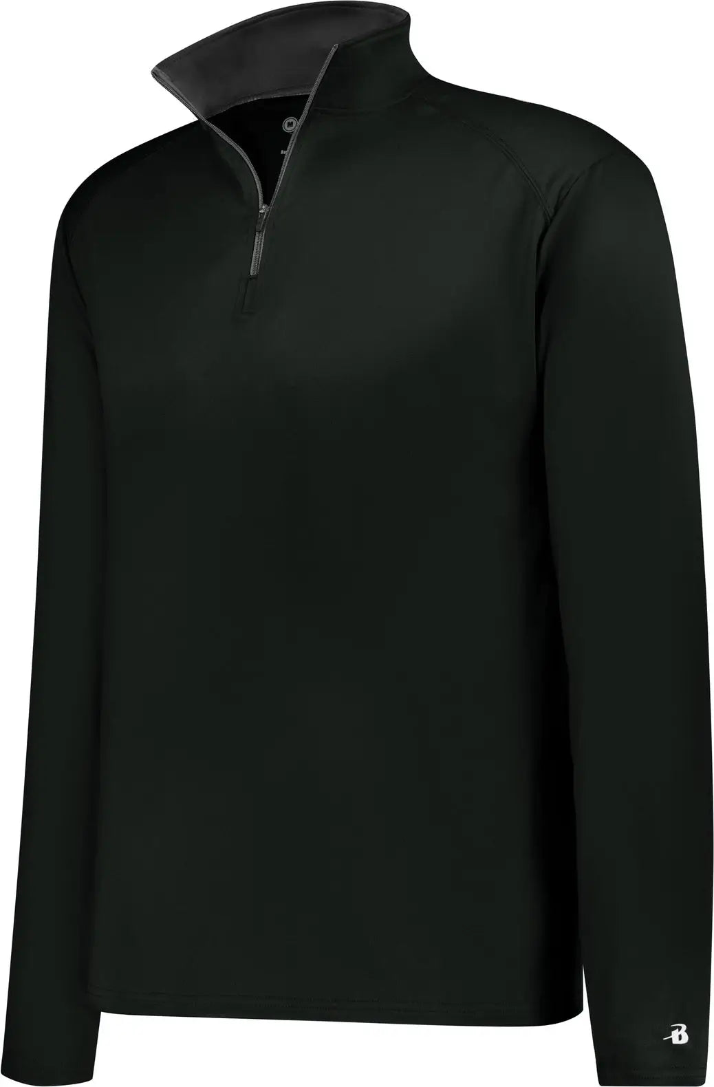 Badger Sport 4102 B-core 1/4 Zip - Black Gray - Adult Xs