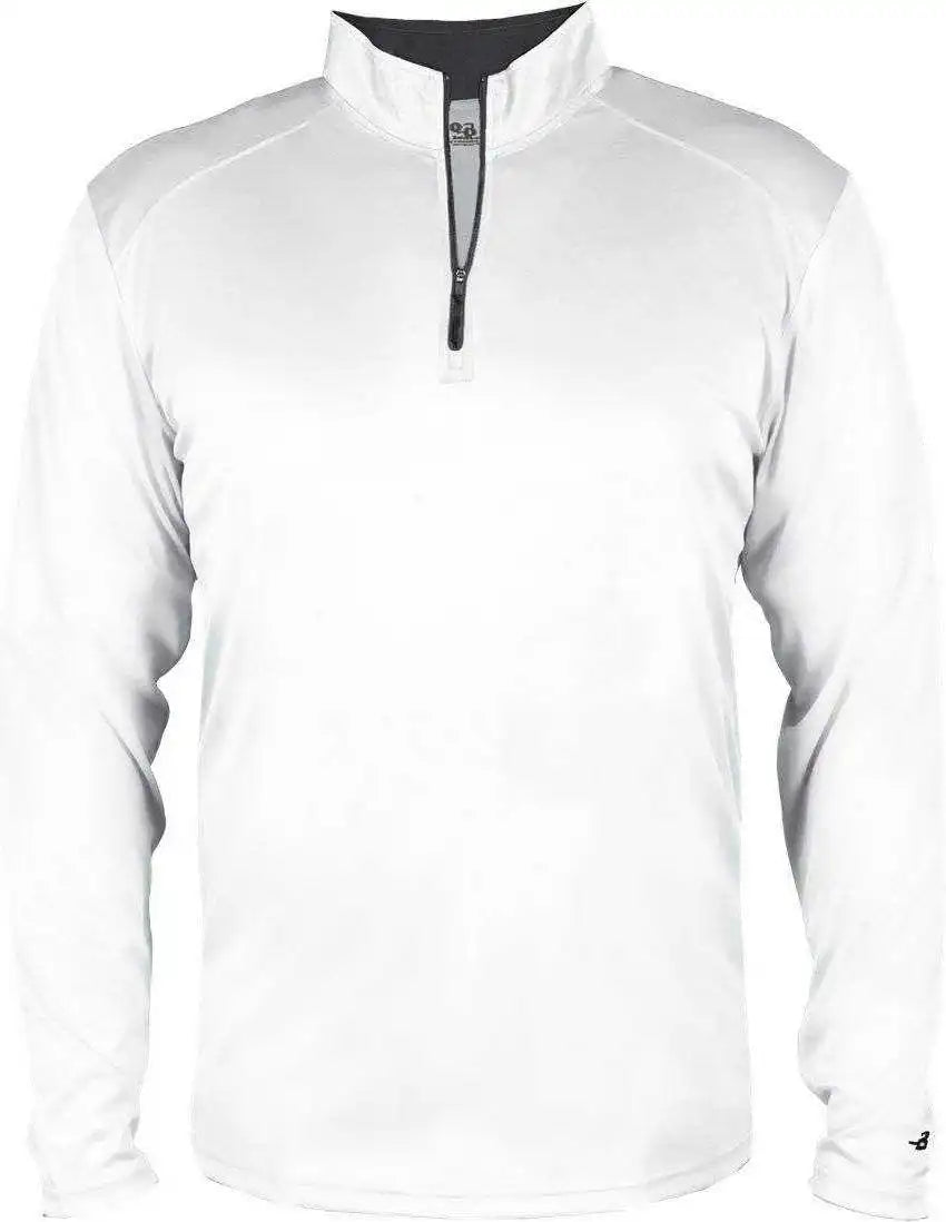 Badger Sport 4102 b Core 1/4 Zip White Graphite