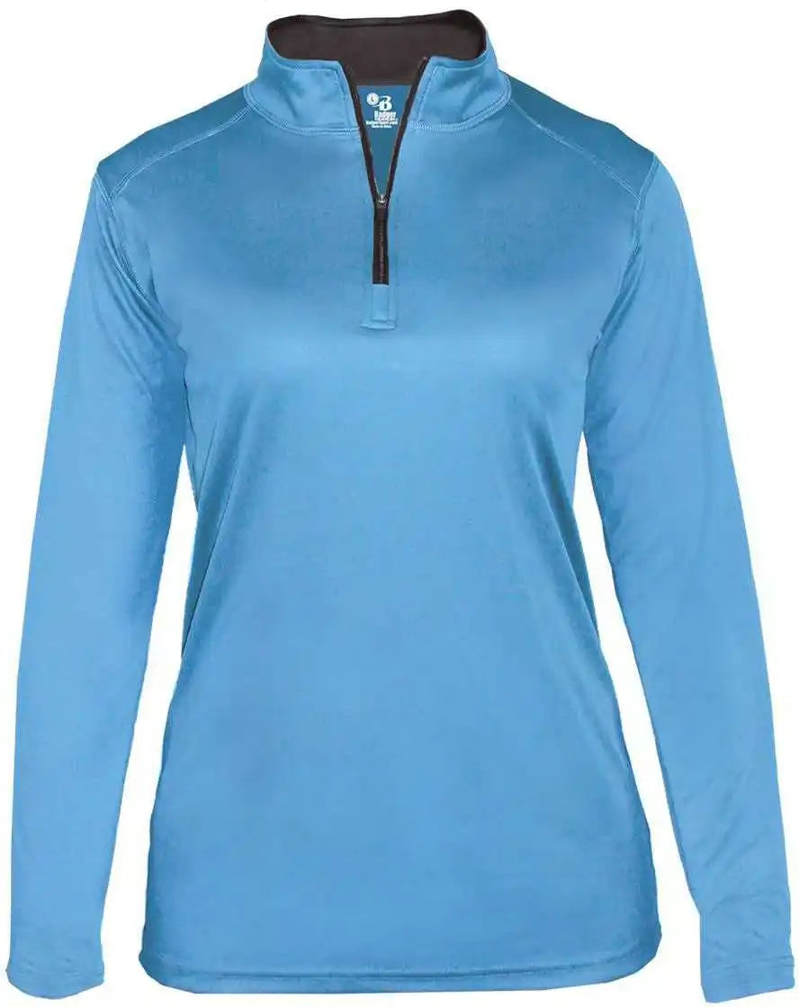 Badger Sport 4103 B-core Ladies 1/4 Zip - Columbia Blue Graphite