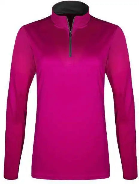 Badger Sport 4103 B-core Ladies 1/4 Zip - Hot Pink Graphite