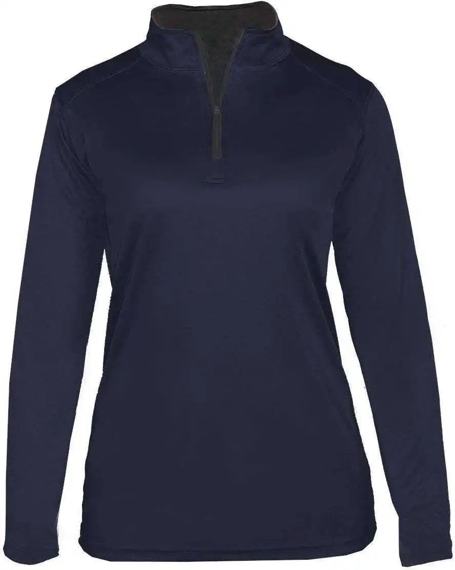 Badger Sport 4103 b Core Ladies 1/4 Zip Navy Graphite