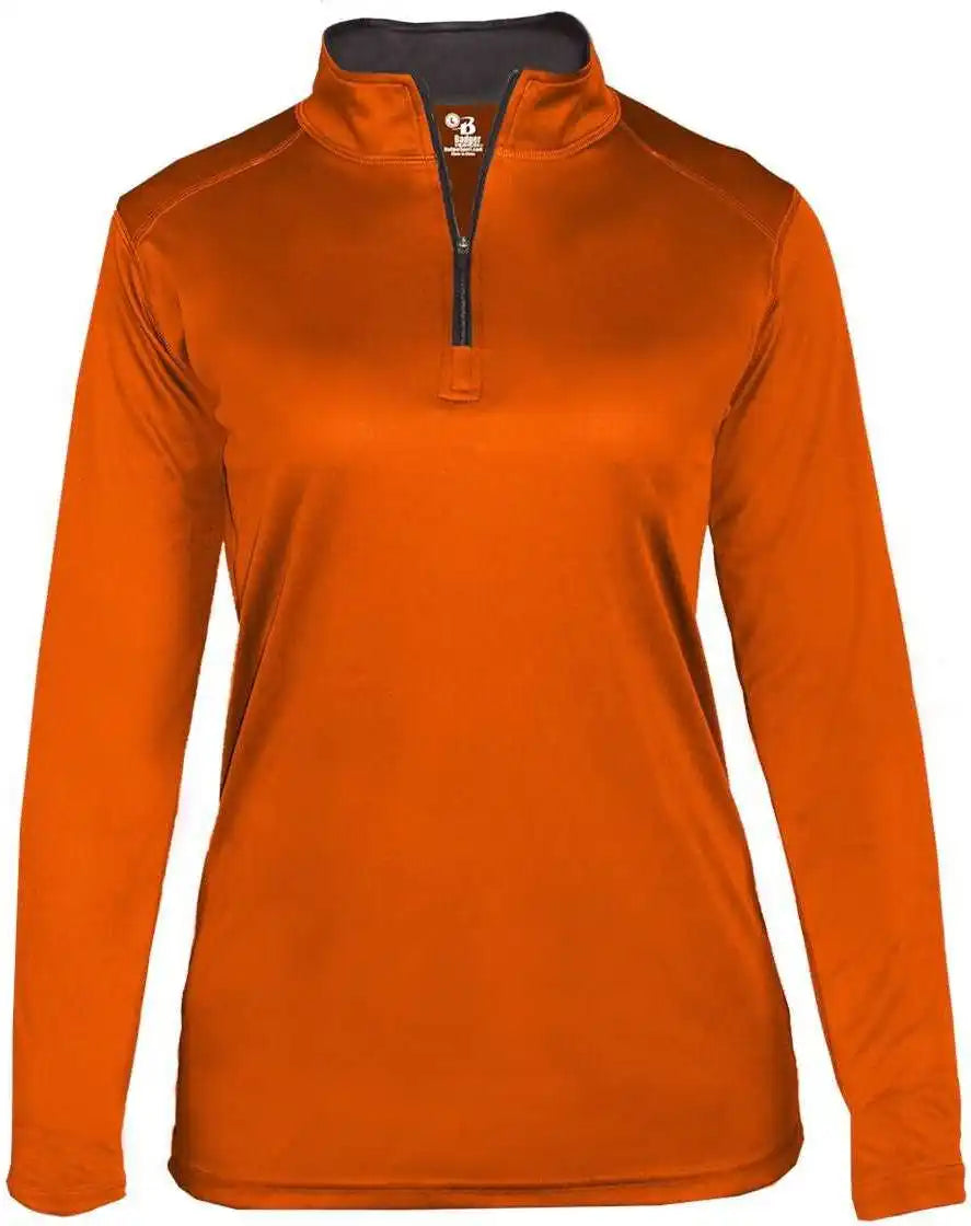 Badger Sport 4103 B-core Ladies 1/4 Zip - Orange Graphite
