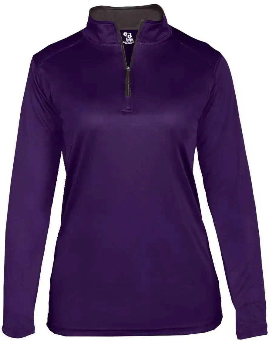 Badger Sport 4103 b Core Ladies 1/4 Zip Purple Graphite