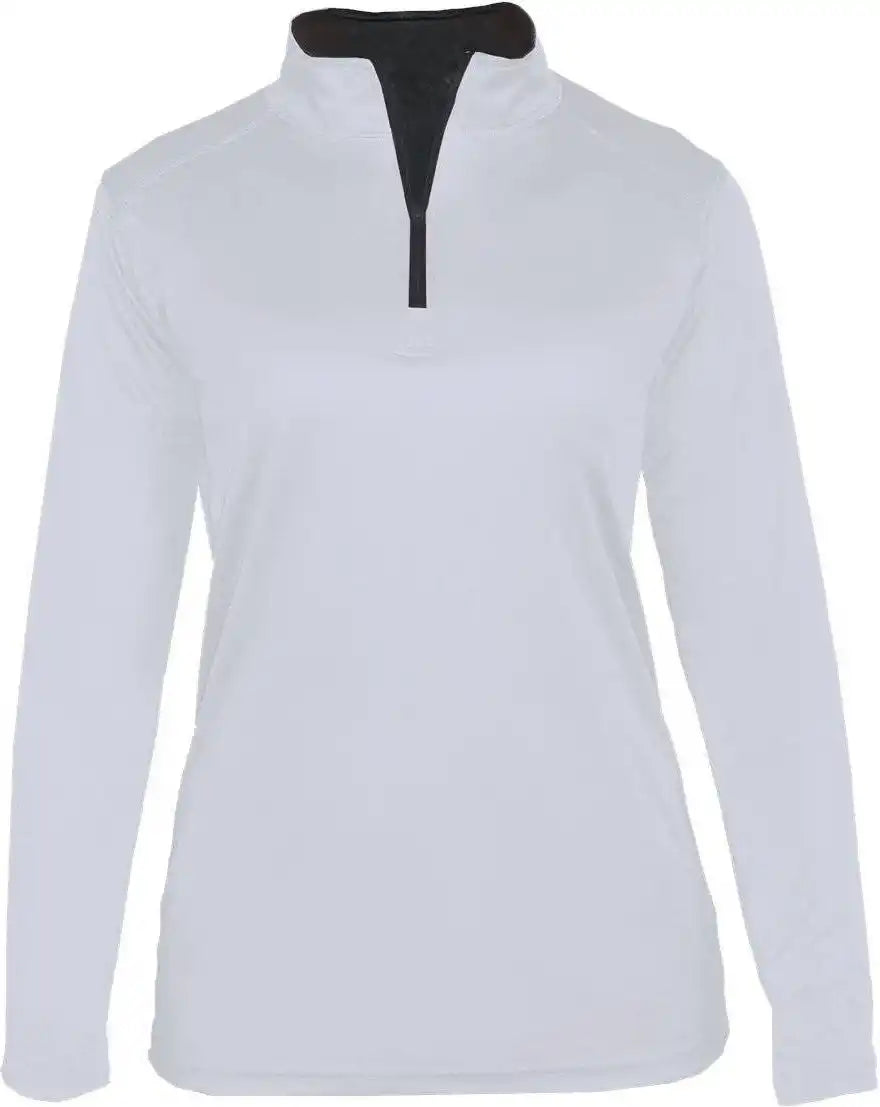 Badger Sport 4103 b Core Ladies 1/4 Zip White Graphite
