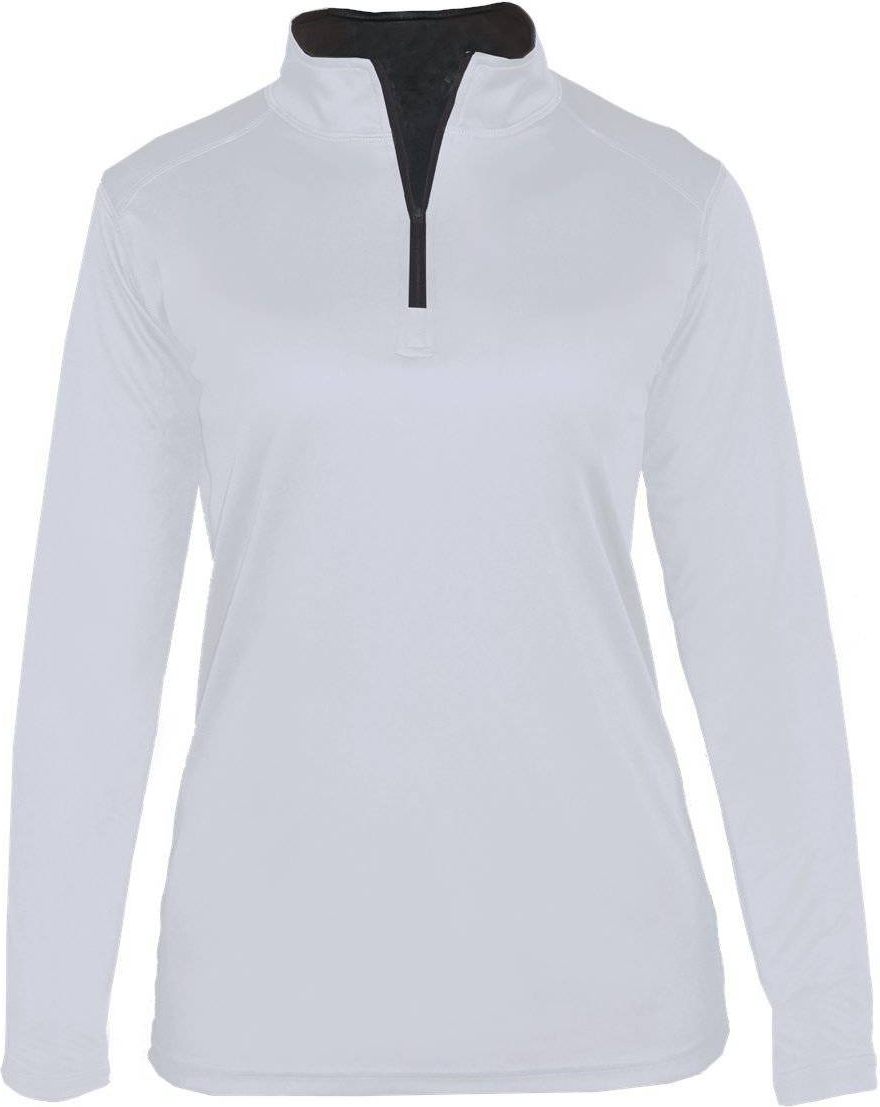 Badger Sport 4103 B-core Ladies 1/4 Zip - White Graphite