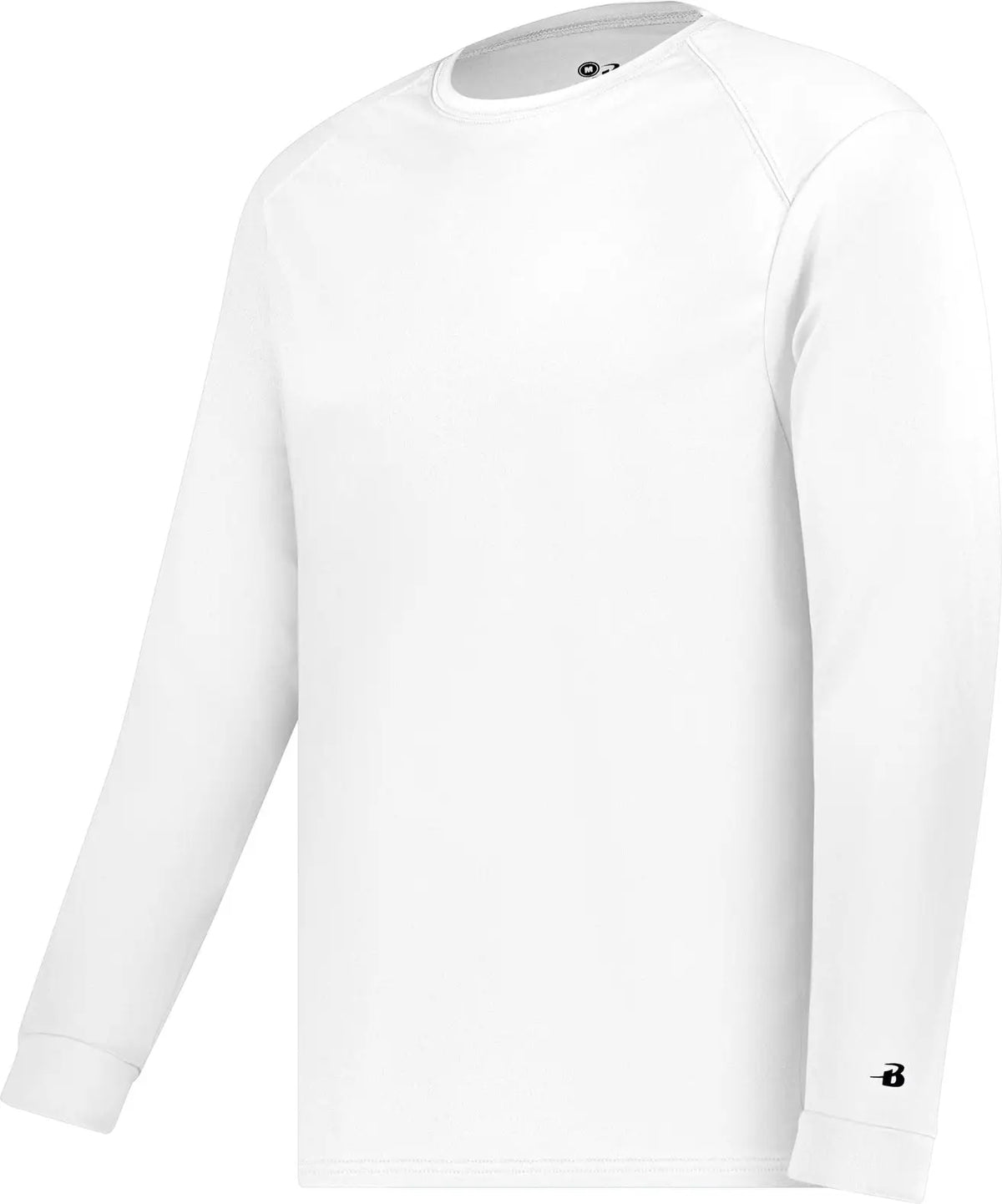 Badger Sport 410400 B-core L/s Tee - White - Adult s