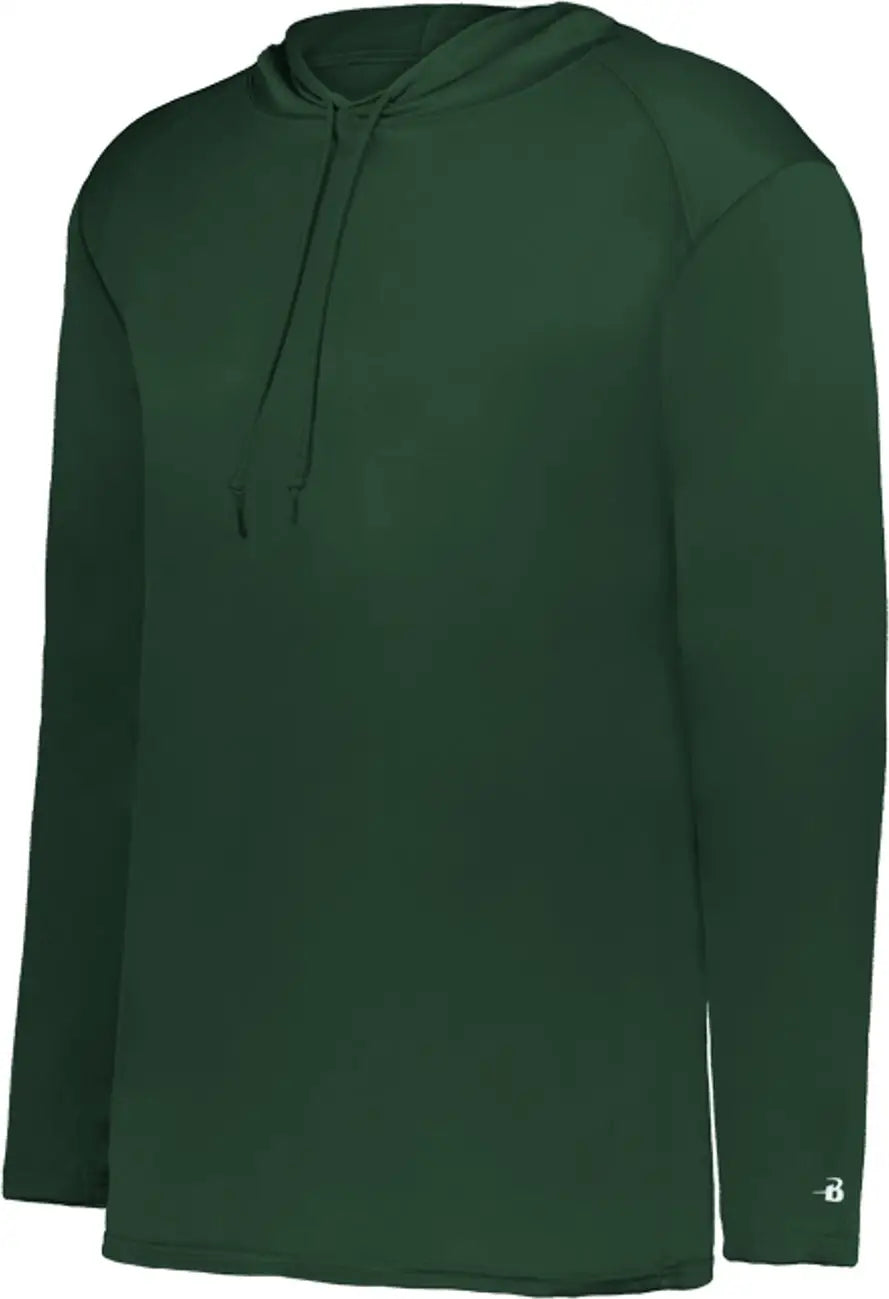 Badger Sport 4105 B-core Long Sleeve Hoodie Tee - Forest - Adult Xs
