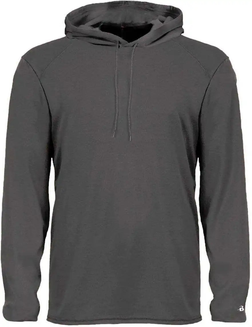 Badger Sport 4105 b Core Long Sleeve Hoodie Tee Graphite