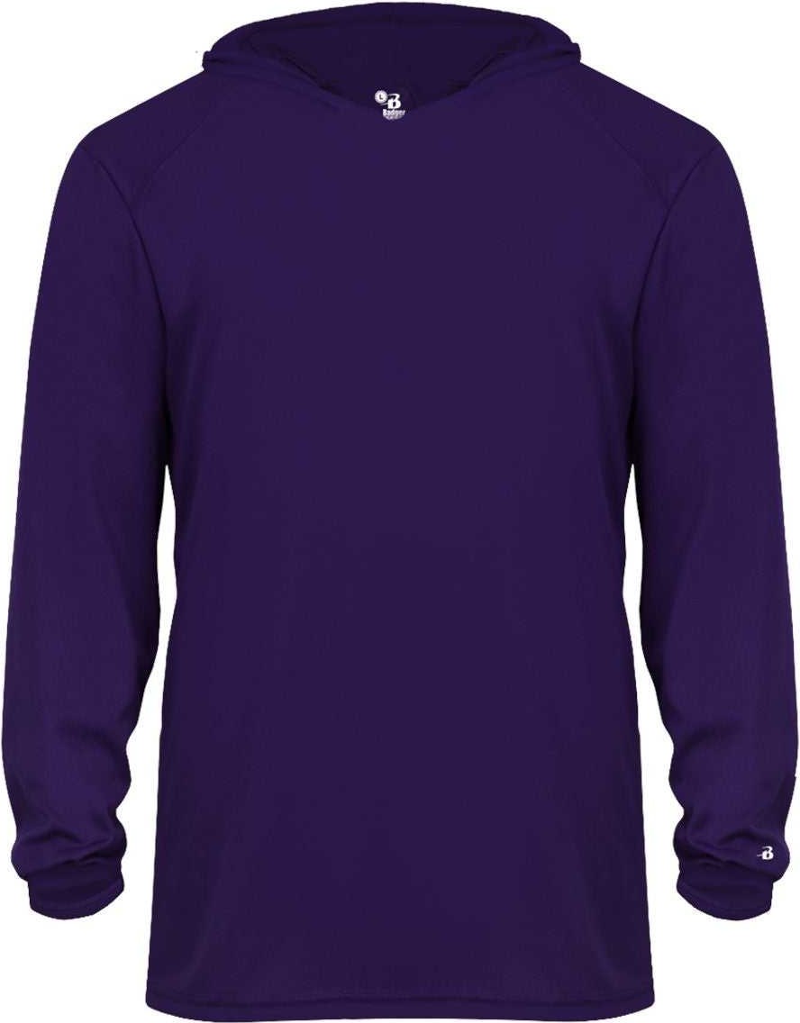 Badger Sport 4105 B-core Long Sleeve Hoodie Tee - Purple