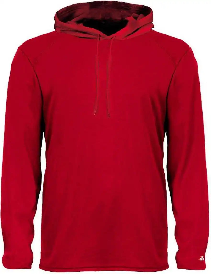 Badger Sport 4105 b Core Long Sleeve Hoodie Tee Red
