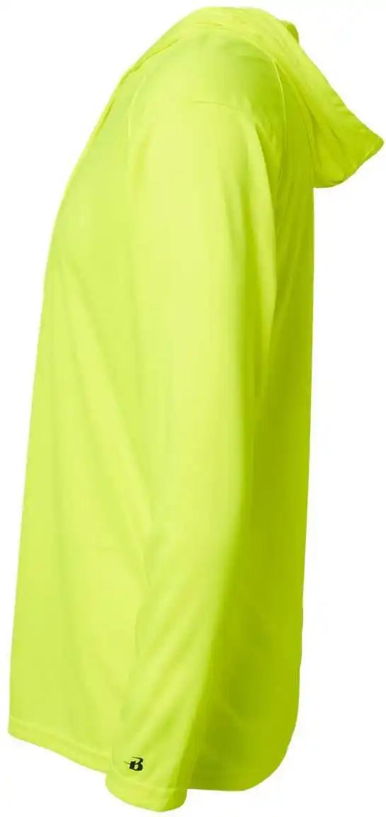 Badger Sport 4105 b Core Long Sleeve Hoodie Tee Safety Yellow