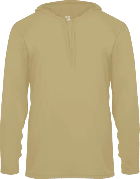 Badger Sport 4105 b Core Long Sleeve Hoodie Tee Vegas Gold