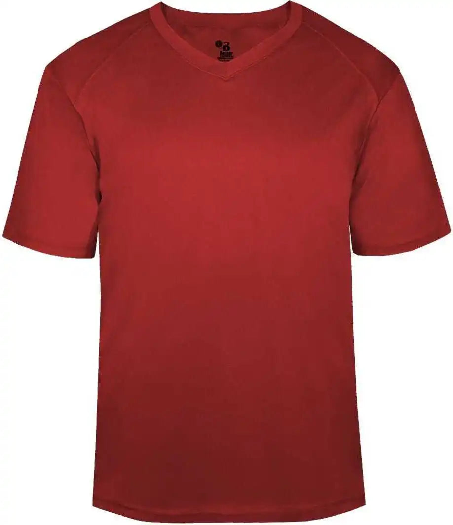 Badger Sport 4124 b Core v Neck Tee Red