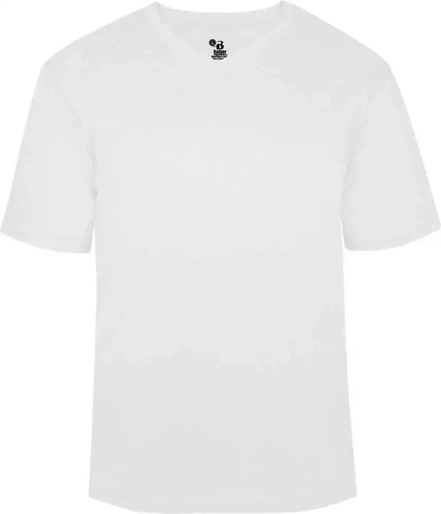 Badger Sport 4124 b Core v Neck Tee White